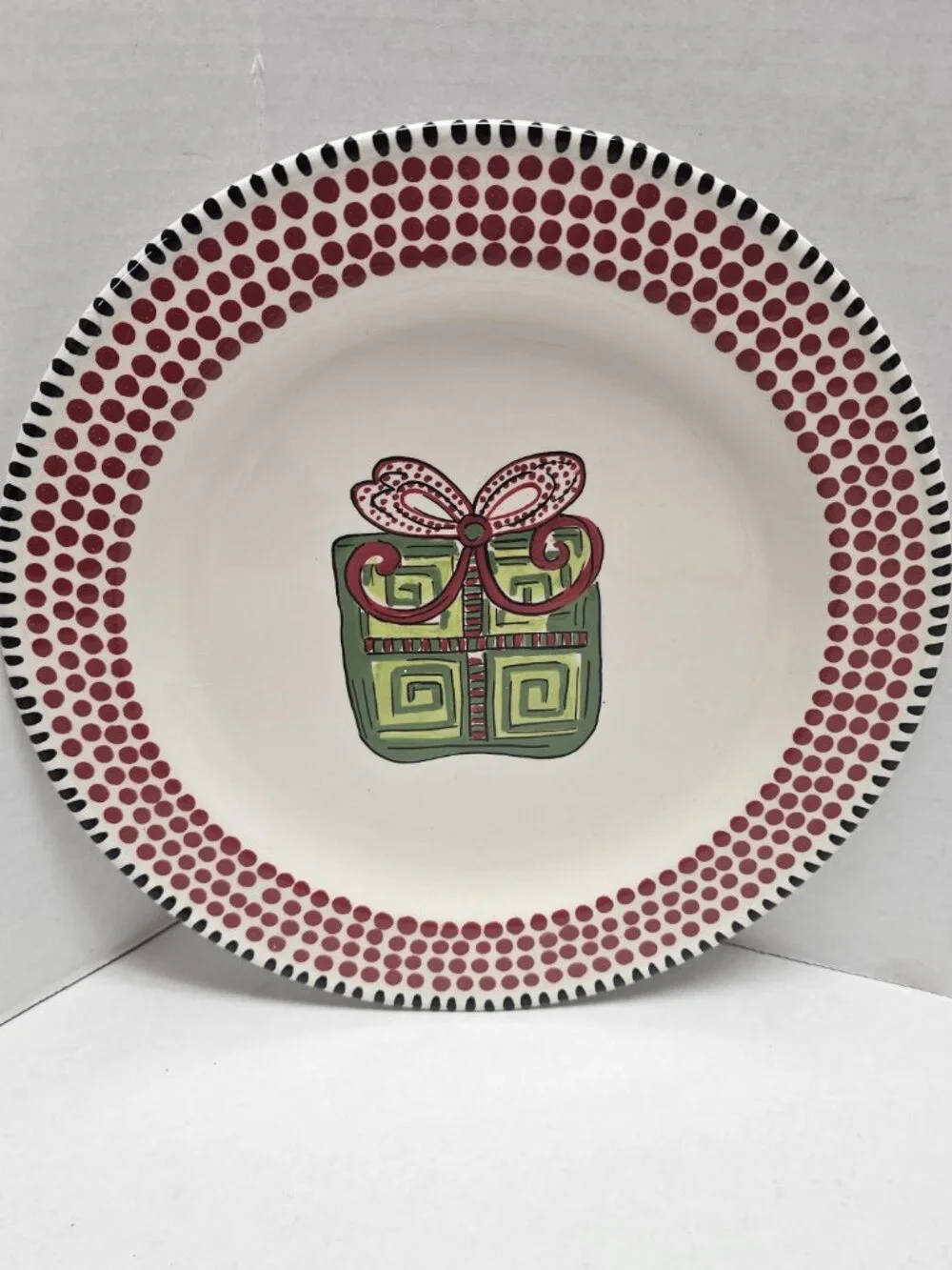 Caffco Simply Christmas Holiday Salad Desert Plate 9” M Bagwell Present Gift Box